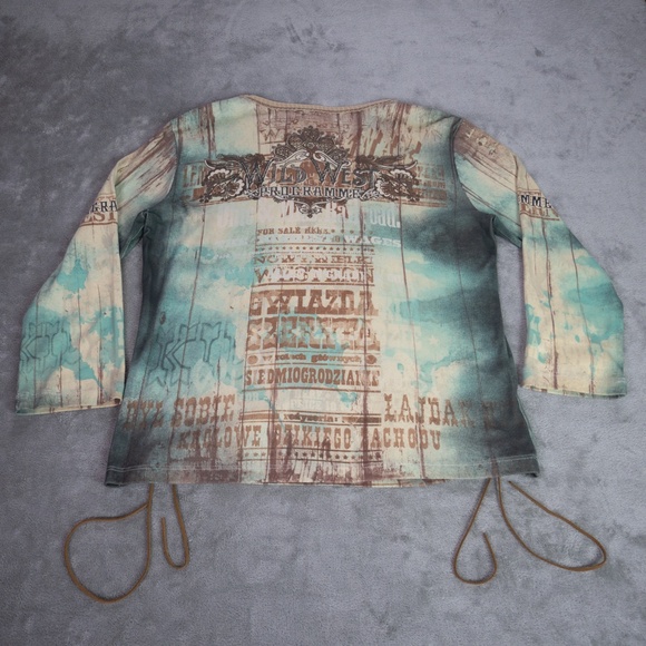 Y2K Vintage Vanilla Sugar Top Women Medium Studded Western Boho Grunge - Picture 4 of 12